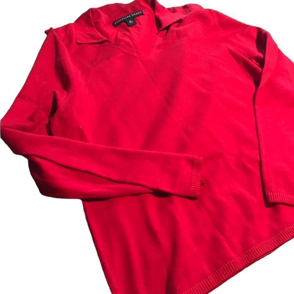 Josephine Chaus ladies v necked collared sweater new without tags see pics